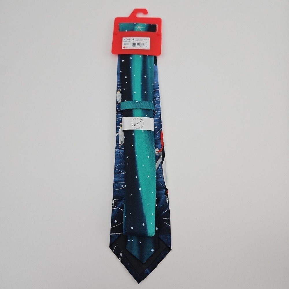 Christmas Neck Tie Ice‎ Skating Penguins Santa Hats Festive Gift Dad New - Picture 4 of 5
